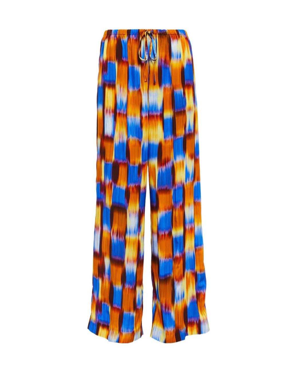 Dries Van Noten Orange Printed Casual Pants