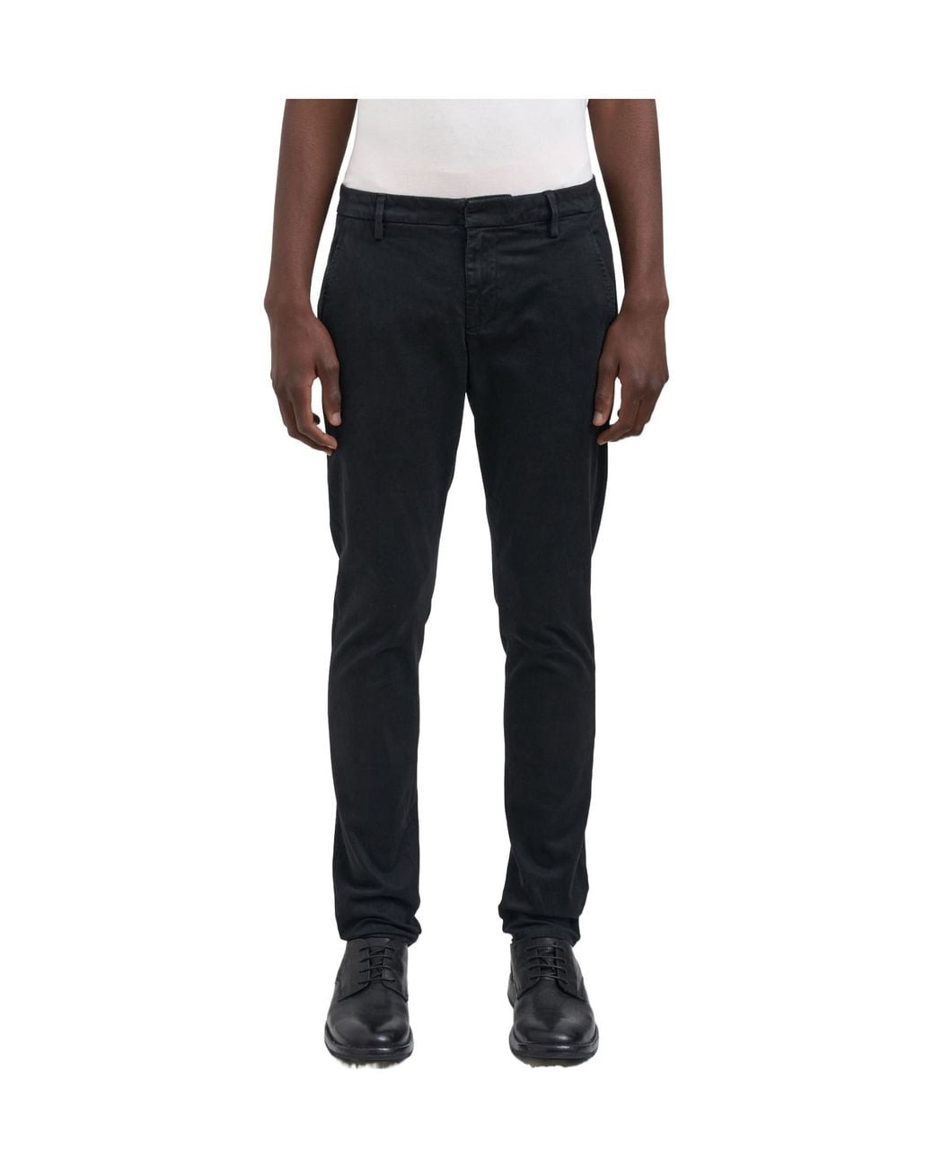 Dondup Black Tapered-Fit Casual Trousers With Zip Details for men