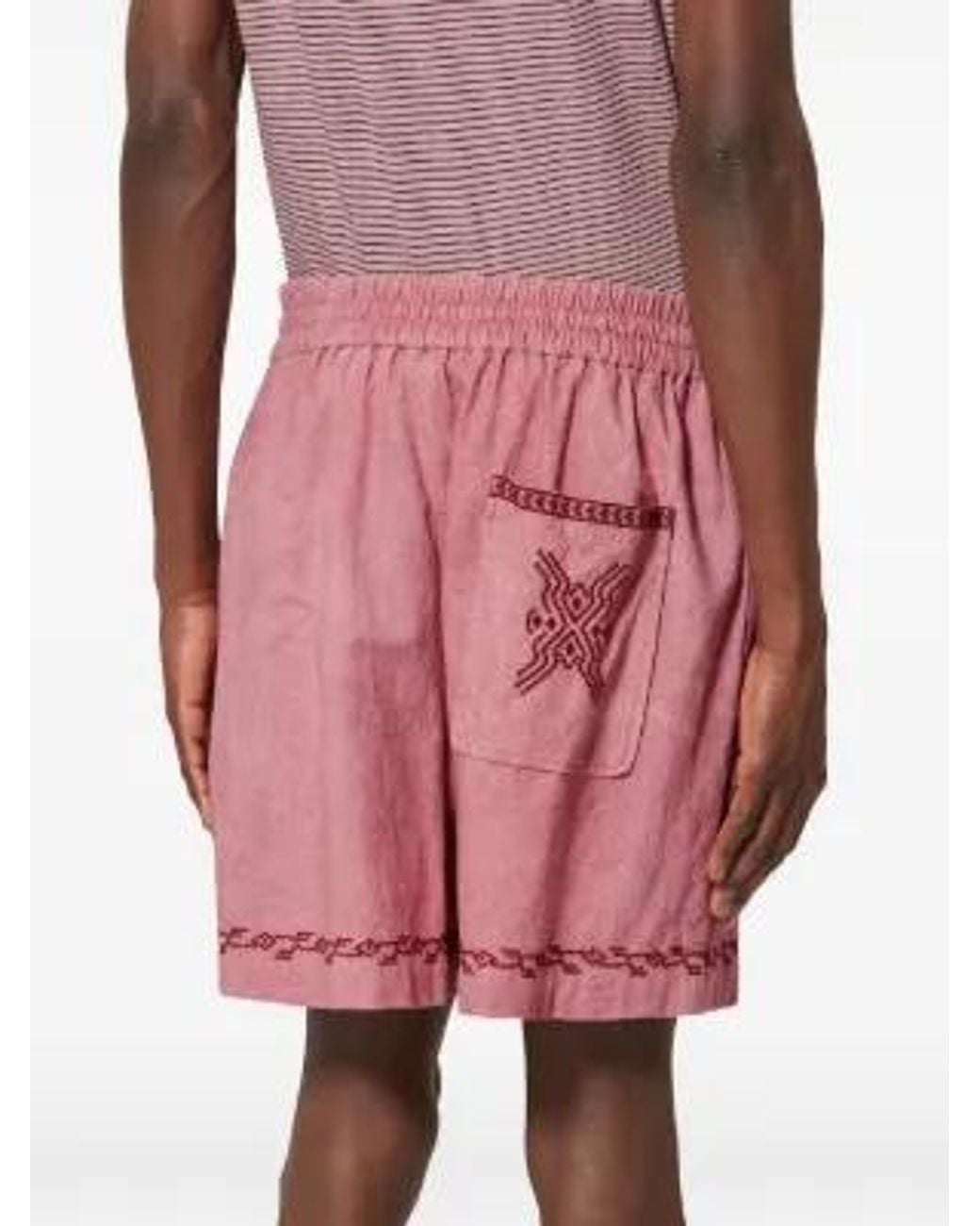 Isabel Marant Pink Zilan Embroidered Shorts for men