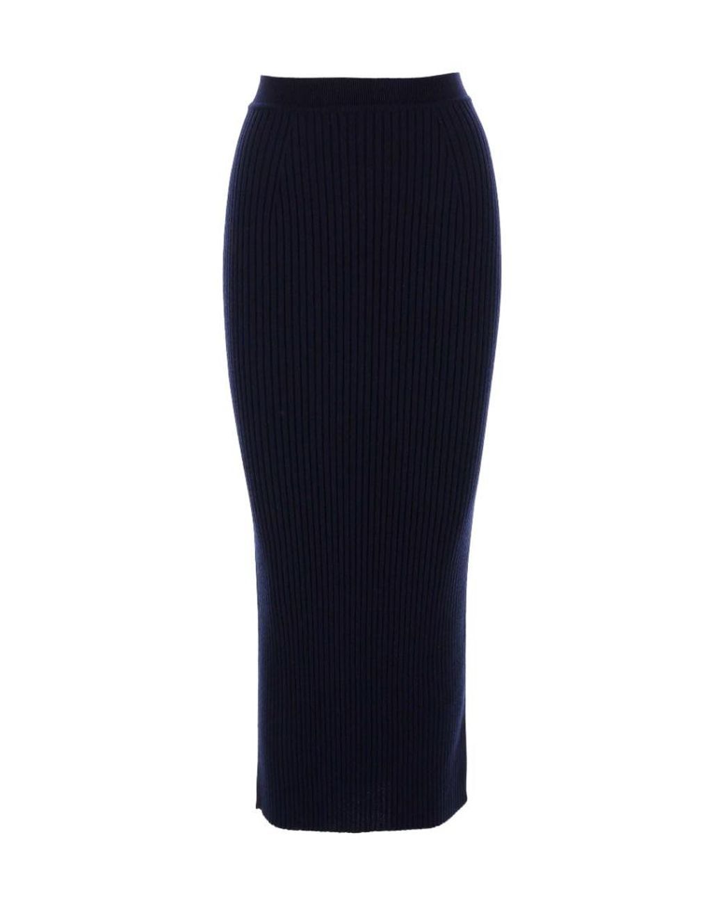 Chloé Blue Wool Cashmere Knitted Skirt