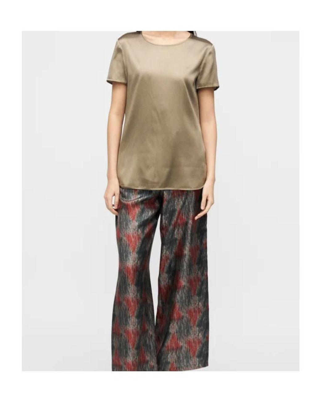 Max Mara Natural Cortona Satin-Finish Short-Sleeve Top
