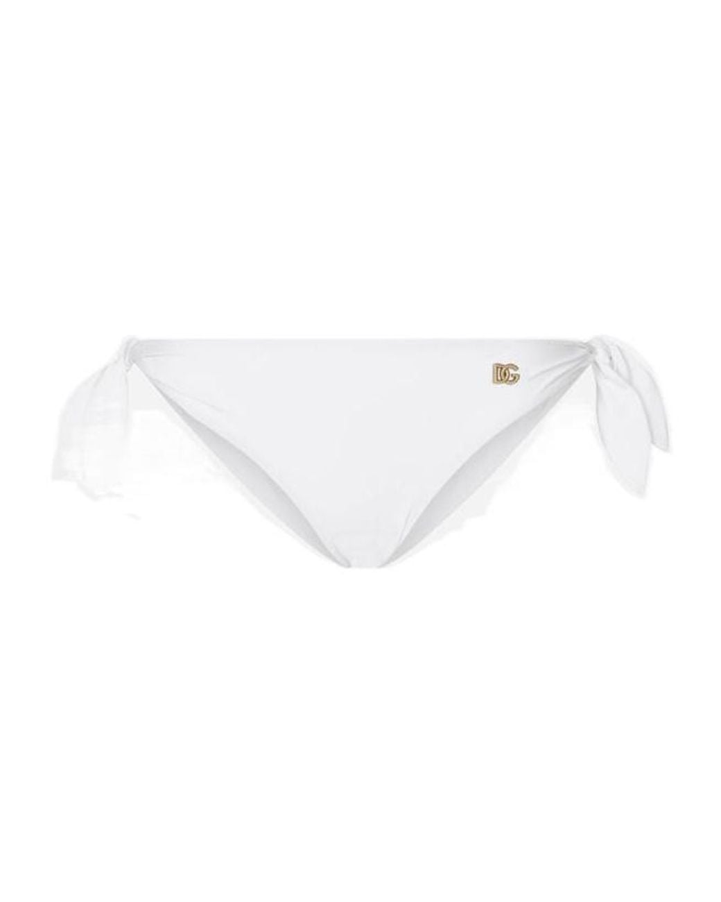 Dolce & Gabbana White Tie Bikini Bottoms