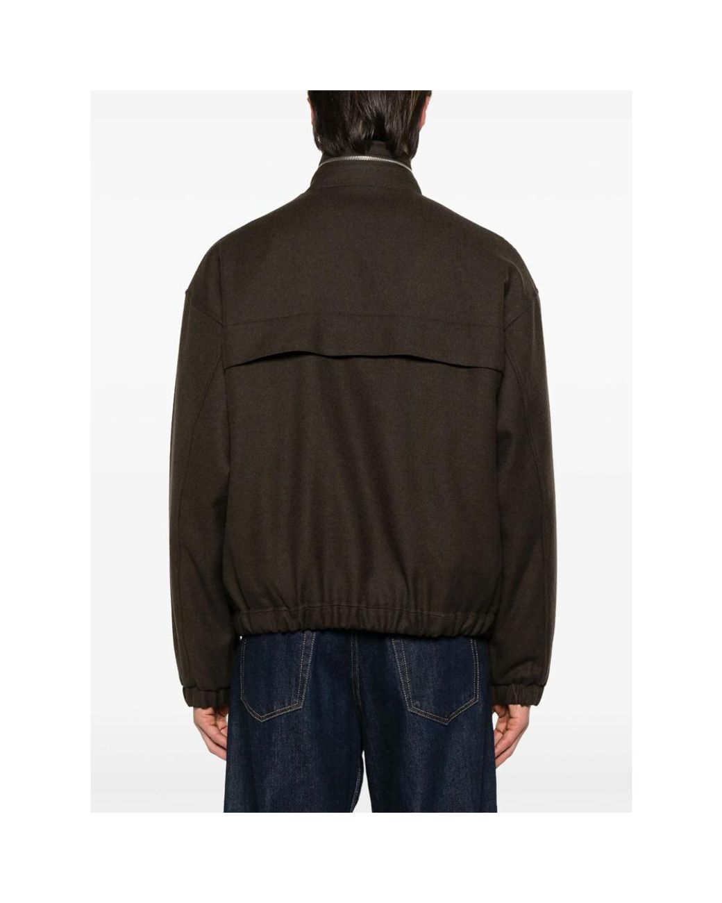 AMI Brown Ami Alexandre Mattiussi Elasticated Waist Zipped Windbreaker for men