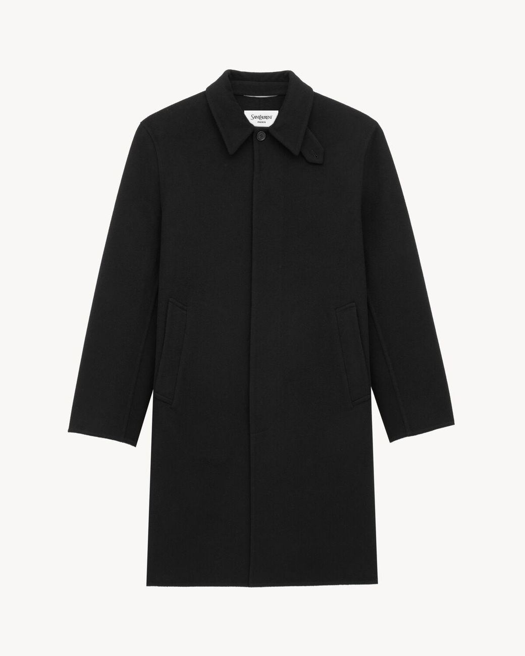 Saint Laurent Black Double-Faced Wool Coat for men