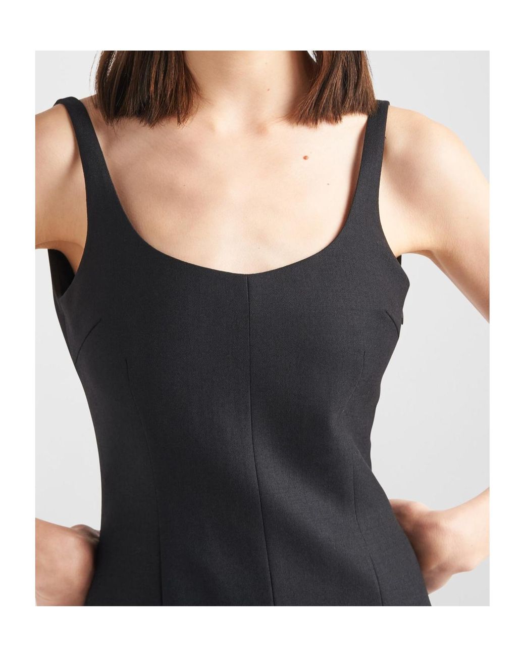 Prada Black Wool Short Dress Clothing