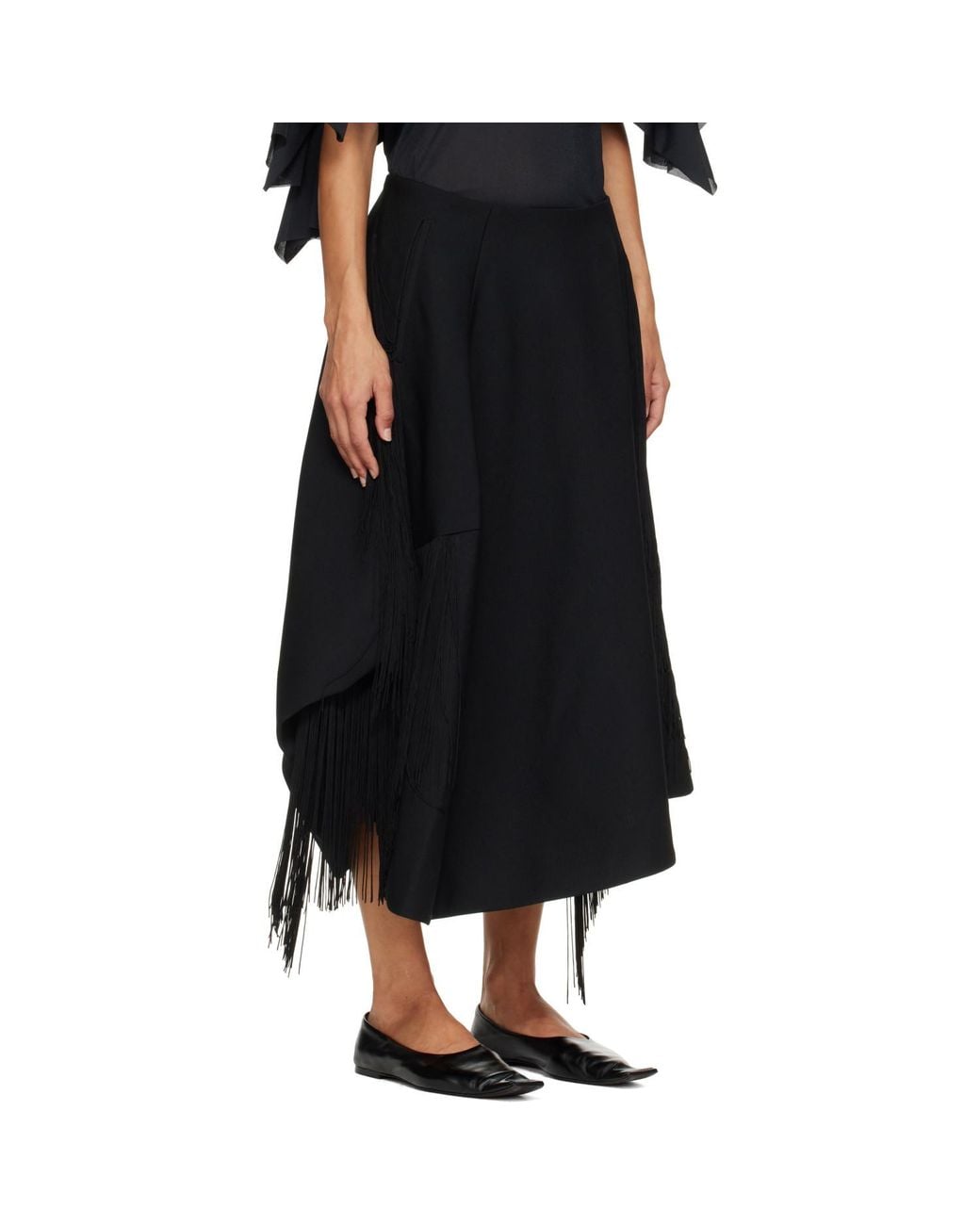 Comme des Garçons Black Fringed Skirt