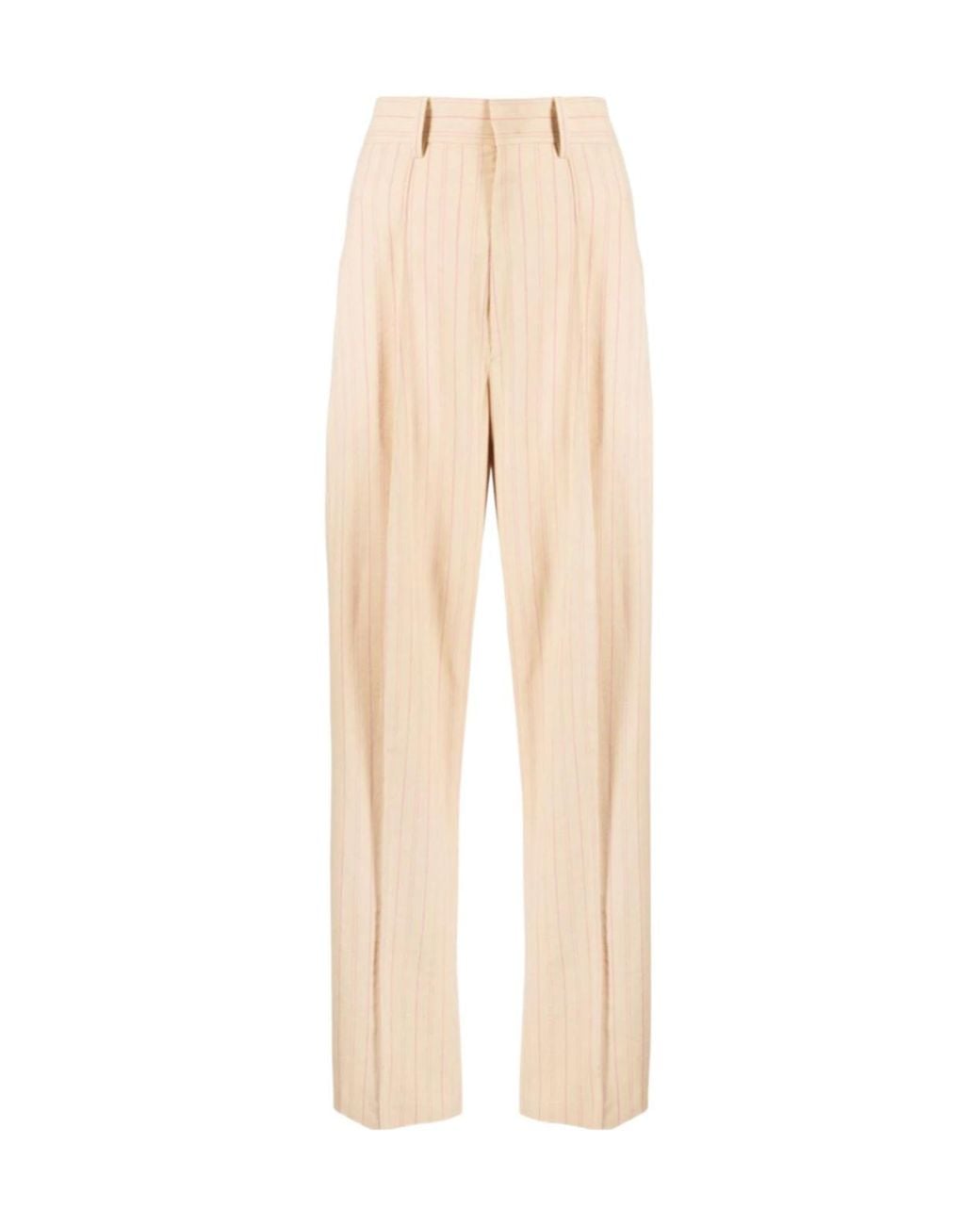 Isabel Marant Natural High-Rise Tailored Pants