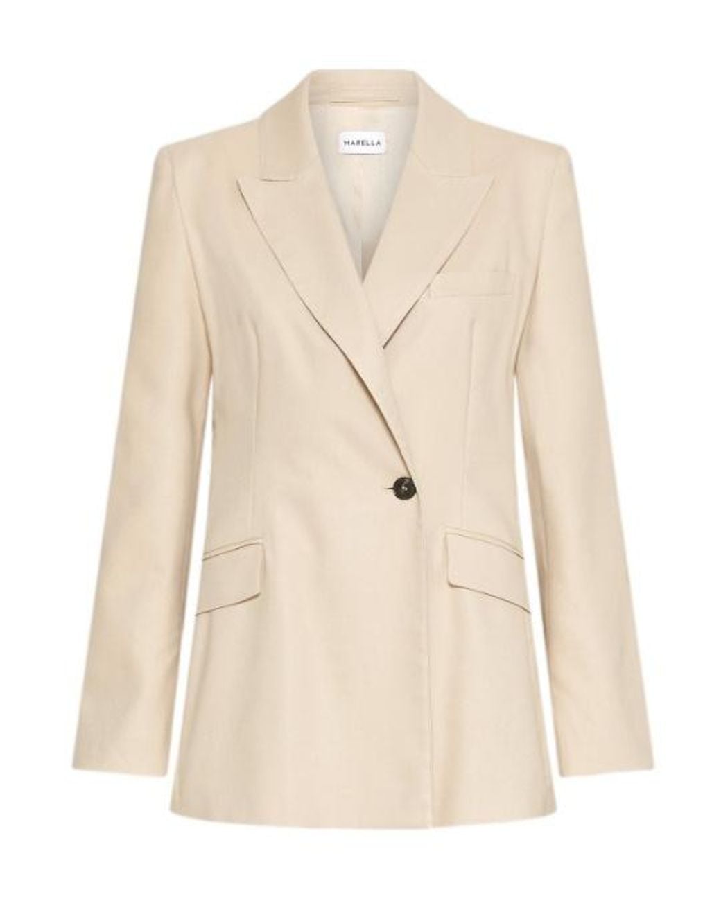 Marella Natural Stretch Viscose-Blend Twill Blazer