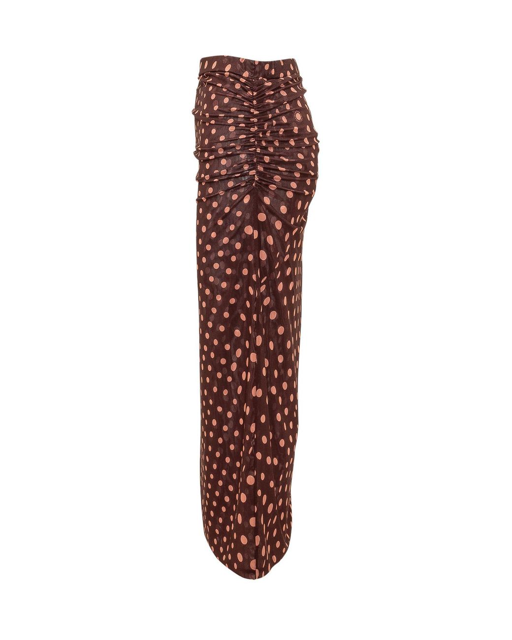 Stella McCartney Gathered Polka-Dot Mesh Midi Skirt