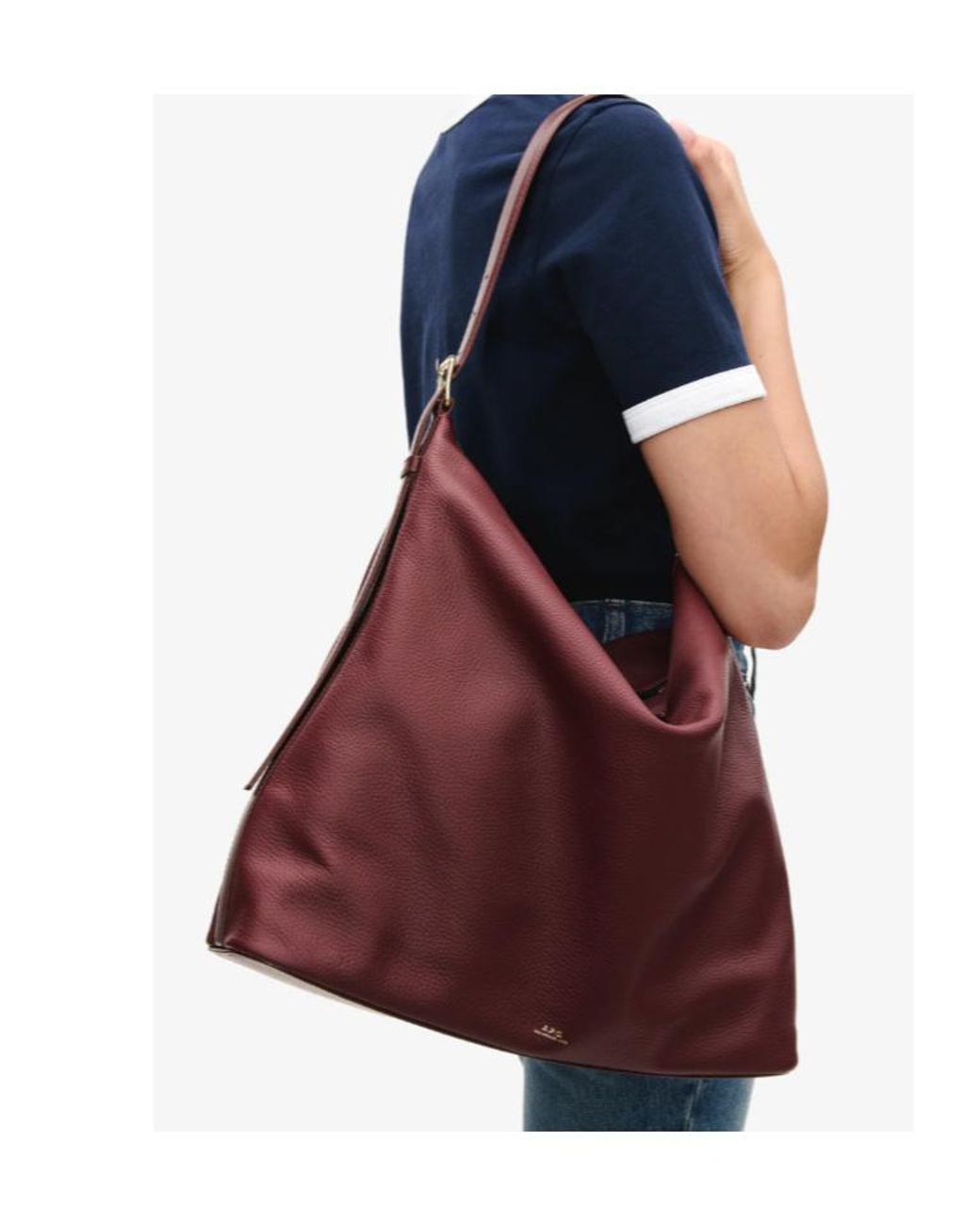 A.P.C. Purple Vera Logo Printed Maxi Shoulder Bag
