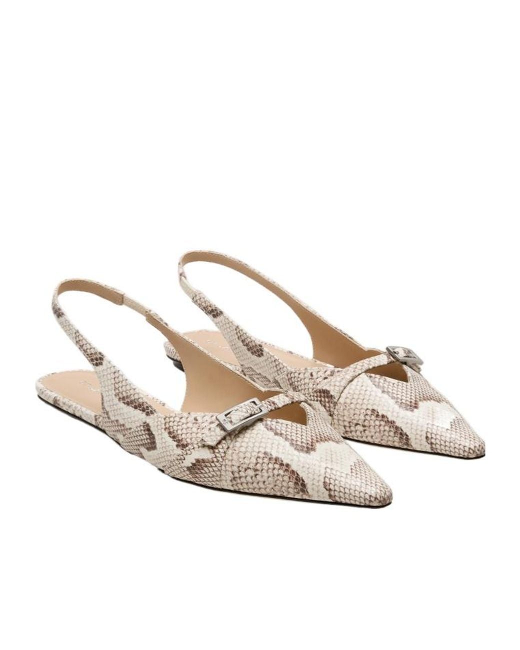 Stuart Weitzman Natural Animal Print Flat Sandals