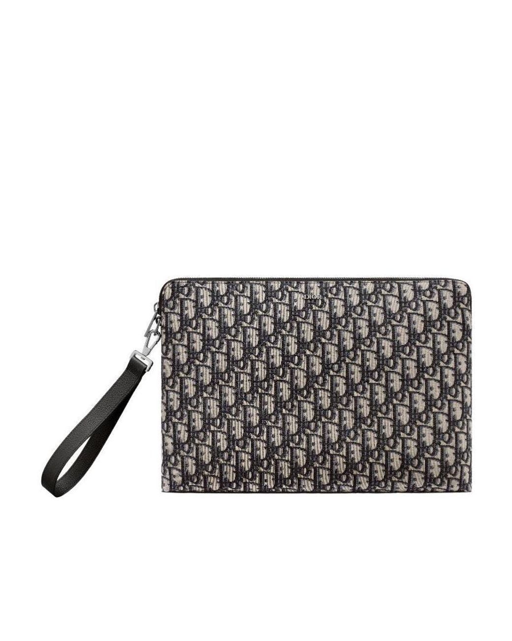 Dior Black A4 Zipped Pouch for men