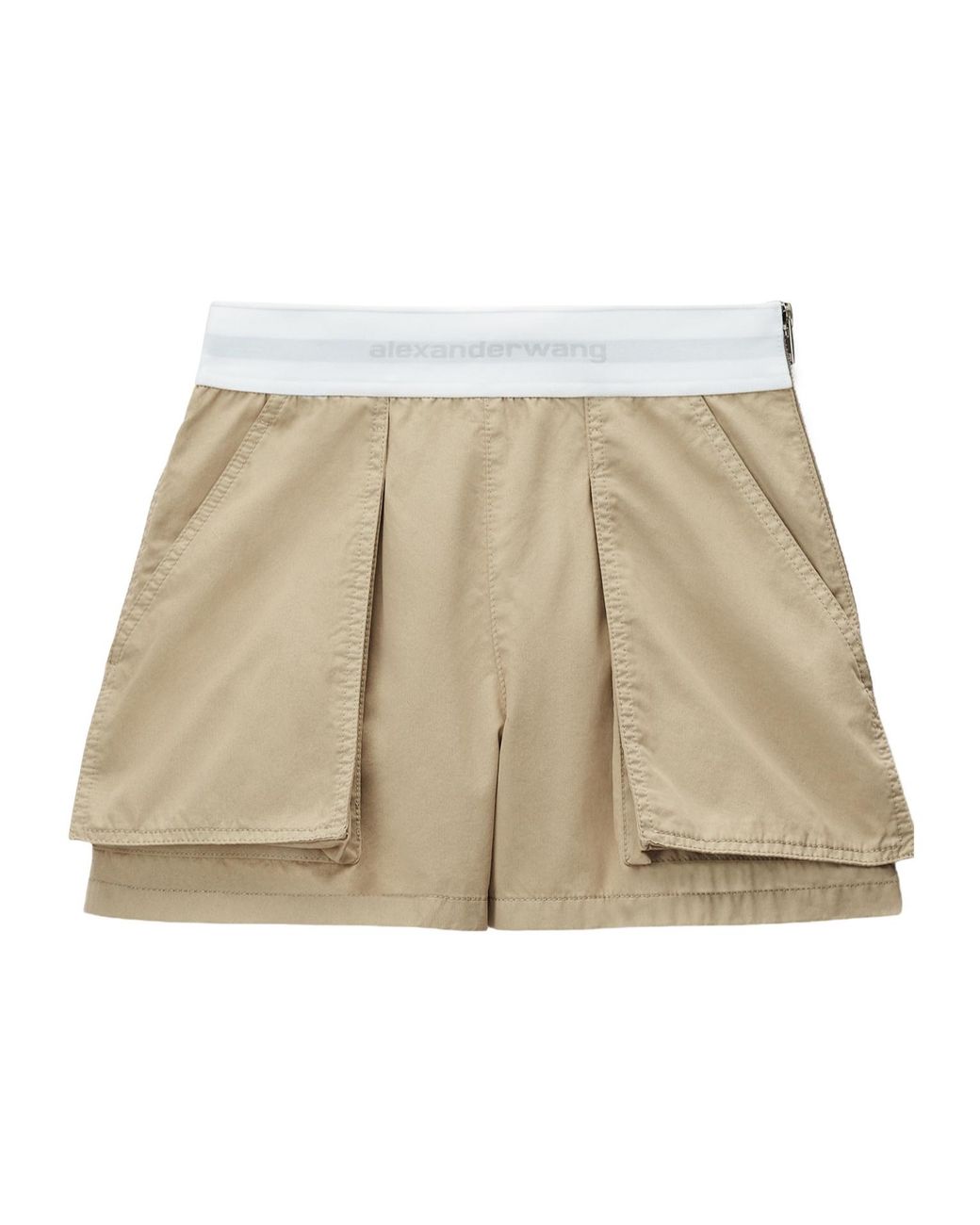 Alexander Wang Natural High-Waisted Cargo Rave Shorts