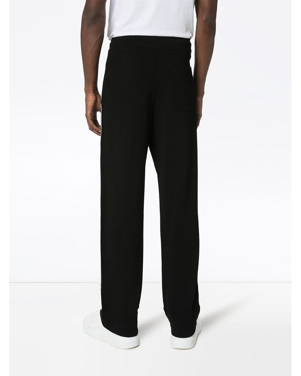 Valentino Black Ticker Logo-Print Track Pants for men