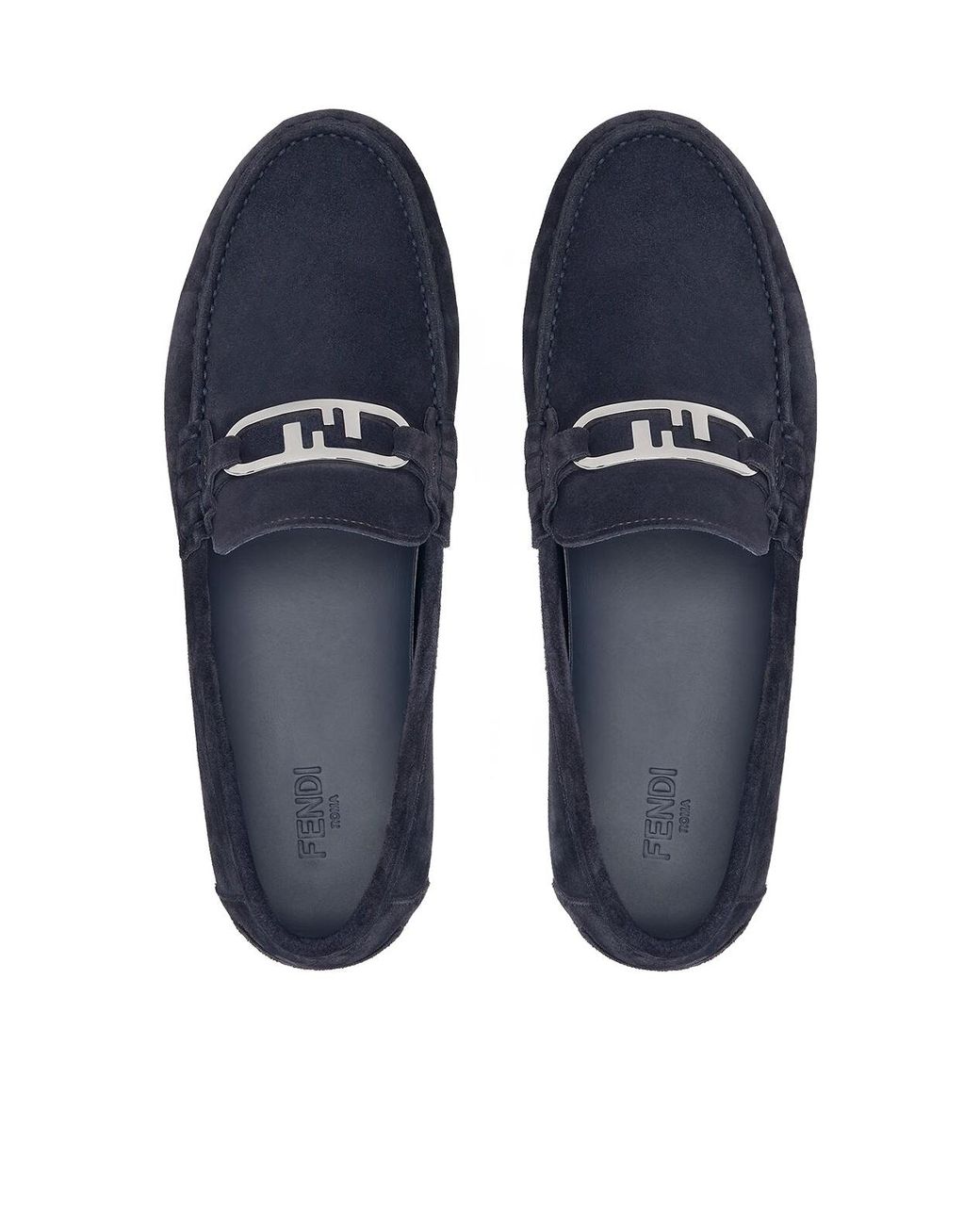 Fendi Blue O'Lock Slip-On Loafers for men