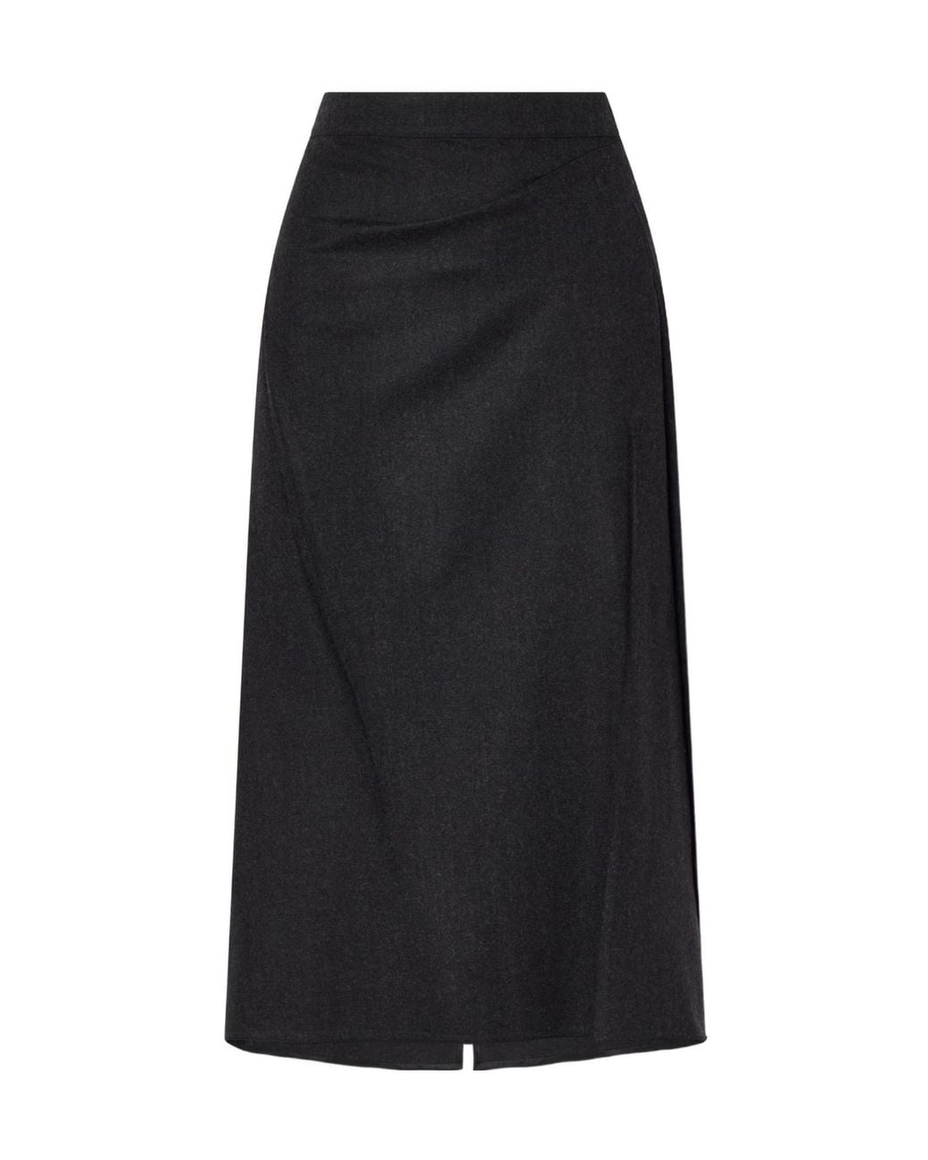 Victoria Beckham Black Pressed Midi Skirt