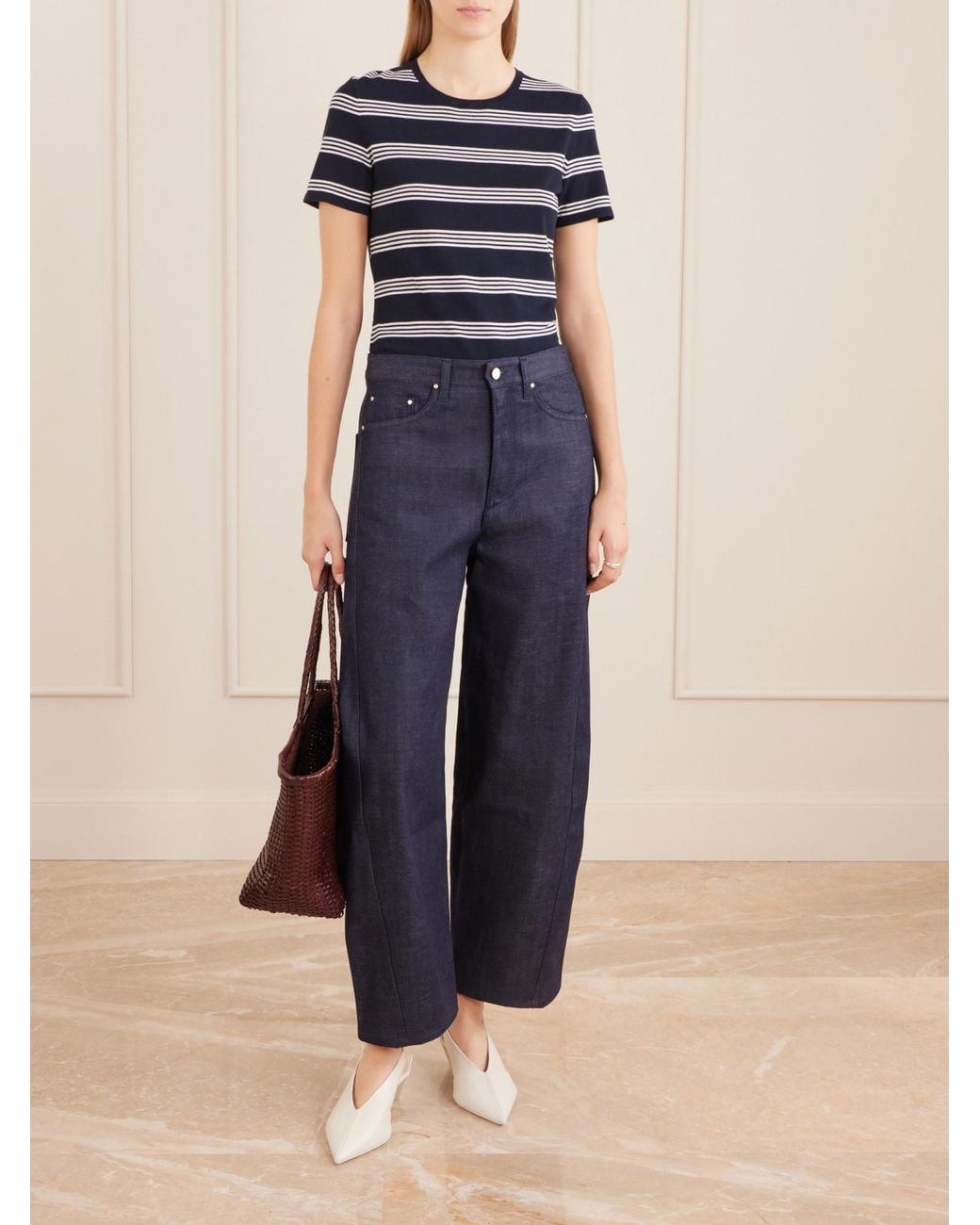 Maria McManus Blue Crescent Wide-Leg Jeans