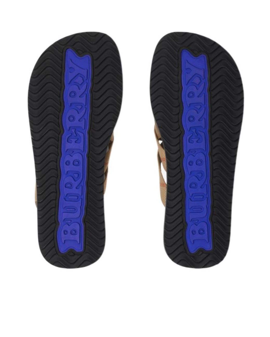 Burberry Brown Check Printed Slip-On Slides for men
