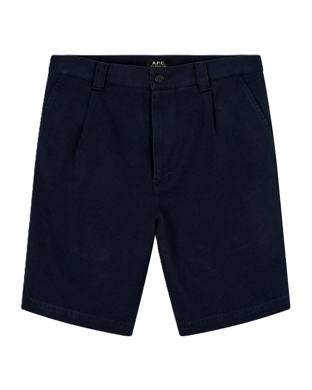 A.P.C. Blue Pleated Bermuda Shorts for men