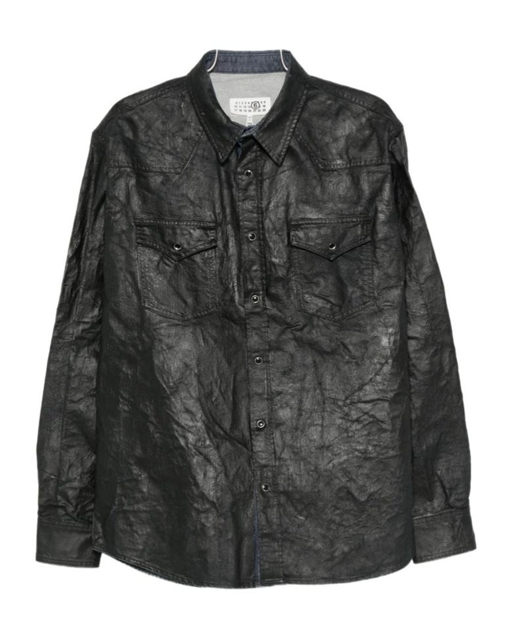MM6 by Maison Margiela Black Long Sleeved Shirt for men