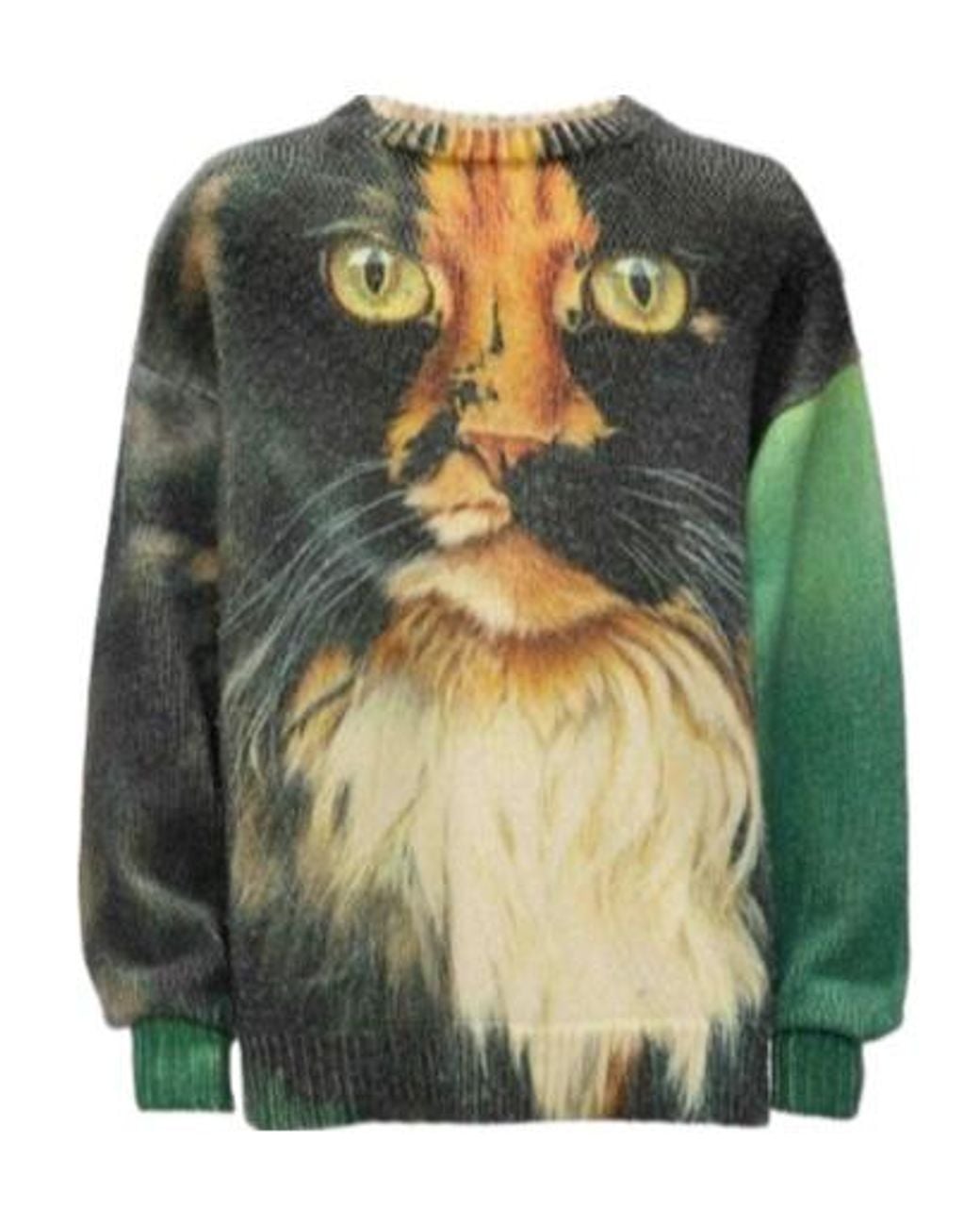 J.W. Anderson Green Jw Anderson Cat Printed Knitted Jumper for men