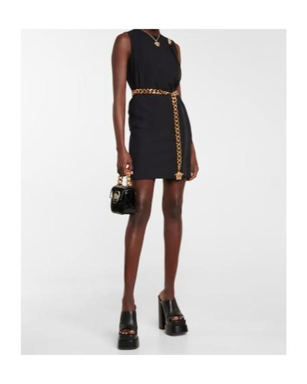 Versace Black Platform Sandals