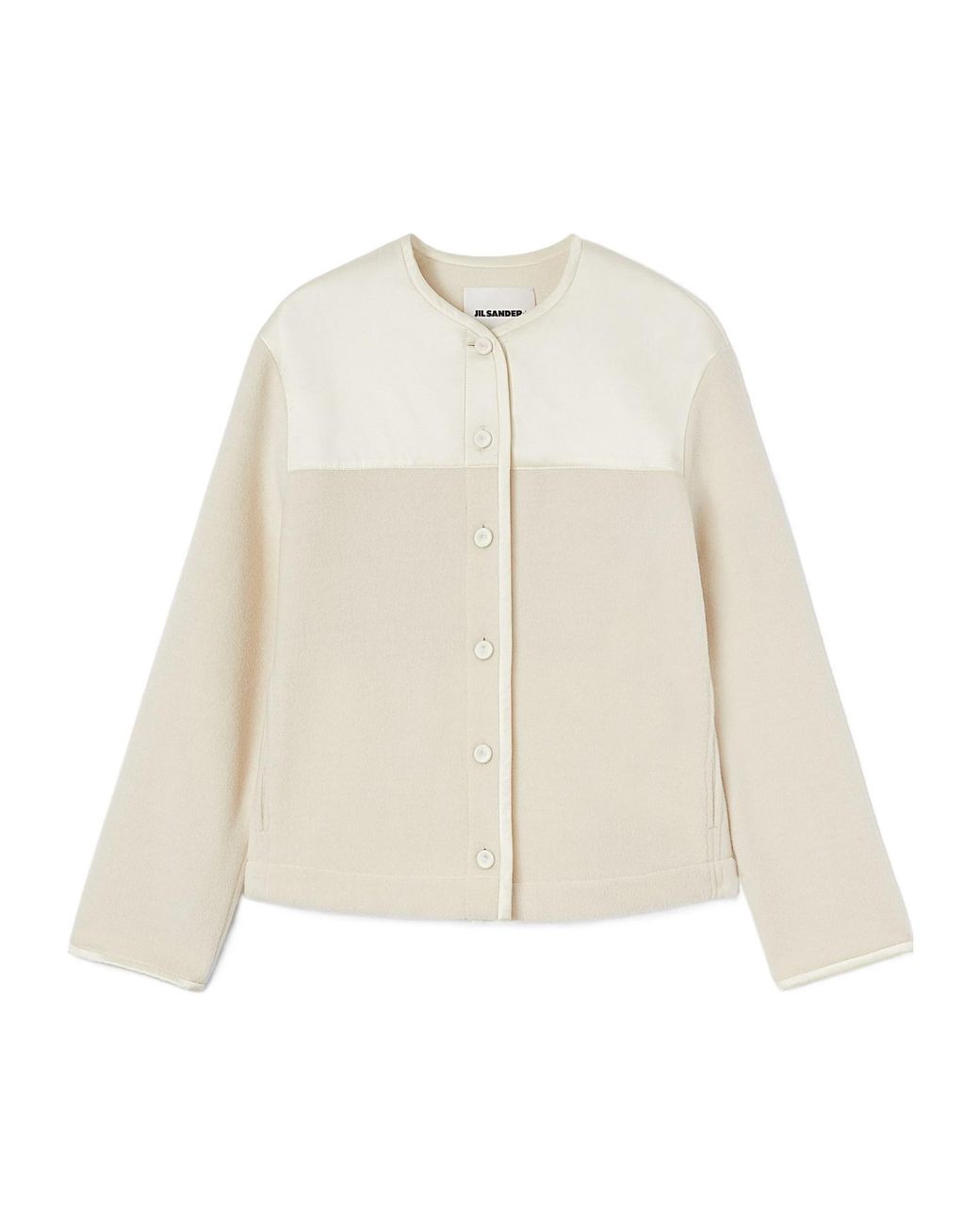 Jil Sander Natural Panelled Fleece Jacket