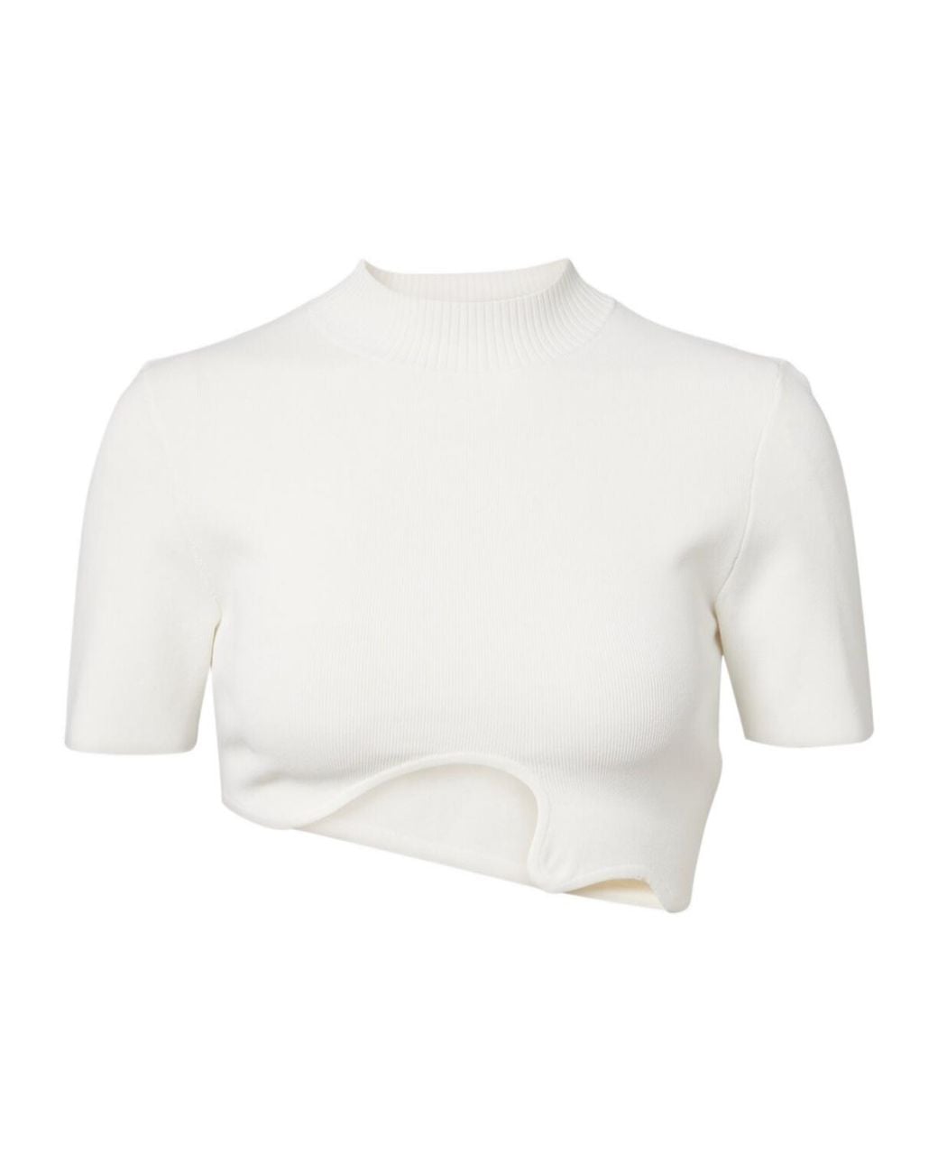 Christopher Esber White Maparadita Asymmetric Jersey Crop Top