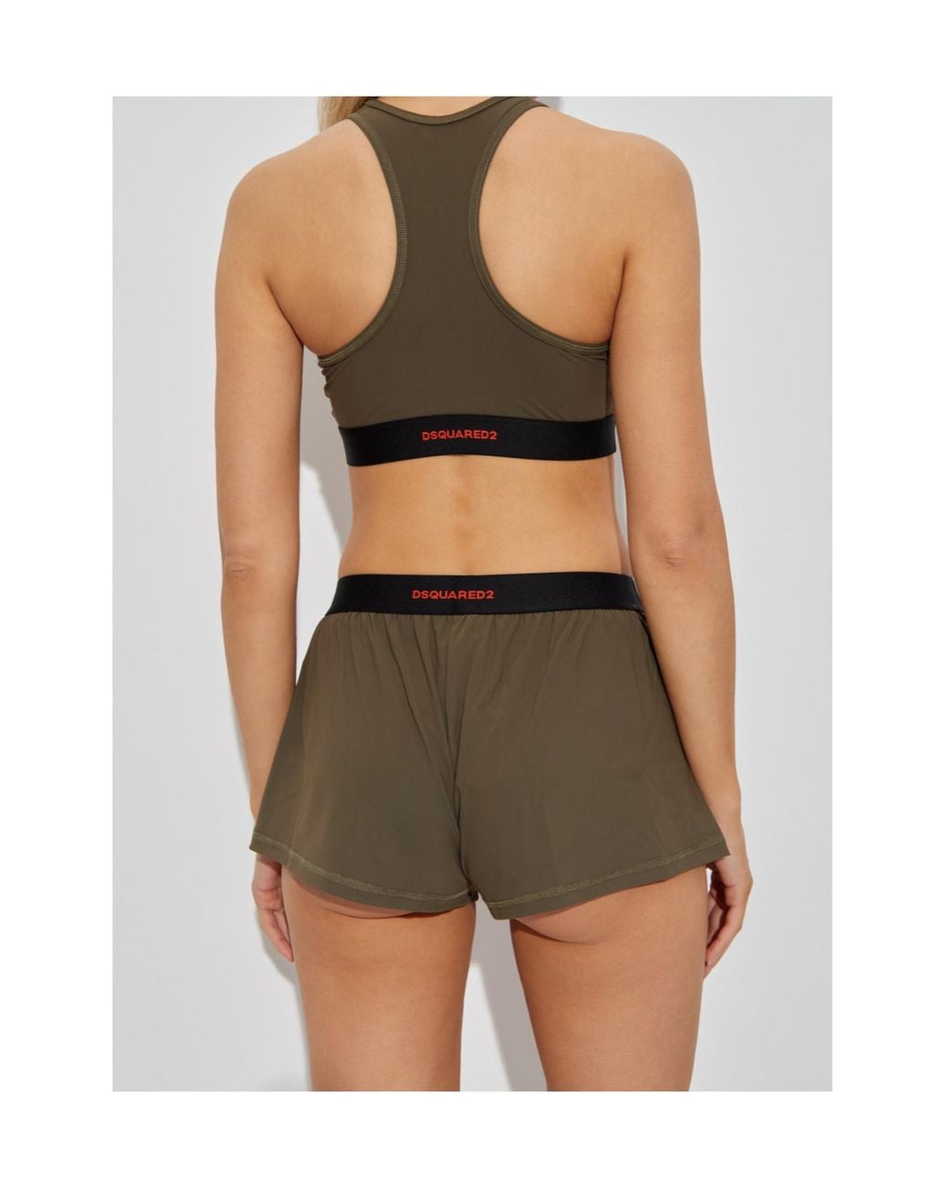 DSquared² Green Icon Printed Waistband Shorts
