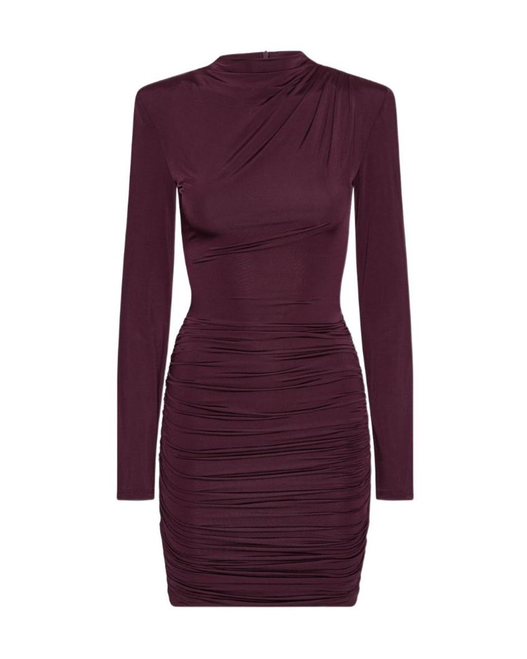 ROTATE BIRGER CHRISTENSEN Purple Draped Ruched Mini Dress