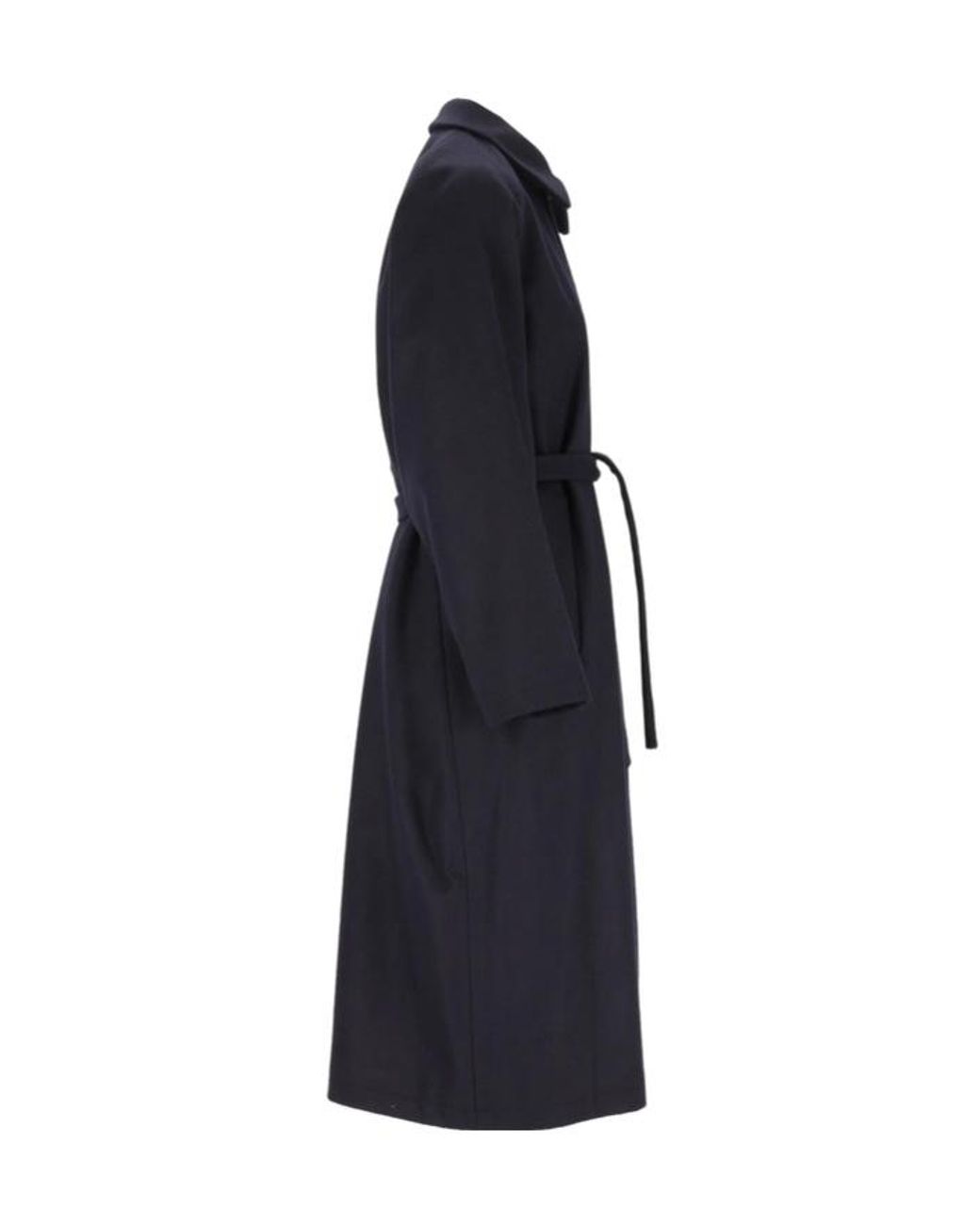 Barena Blue Belted Long Collar Coat