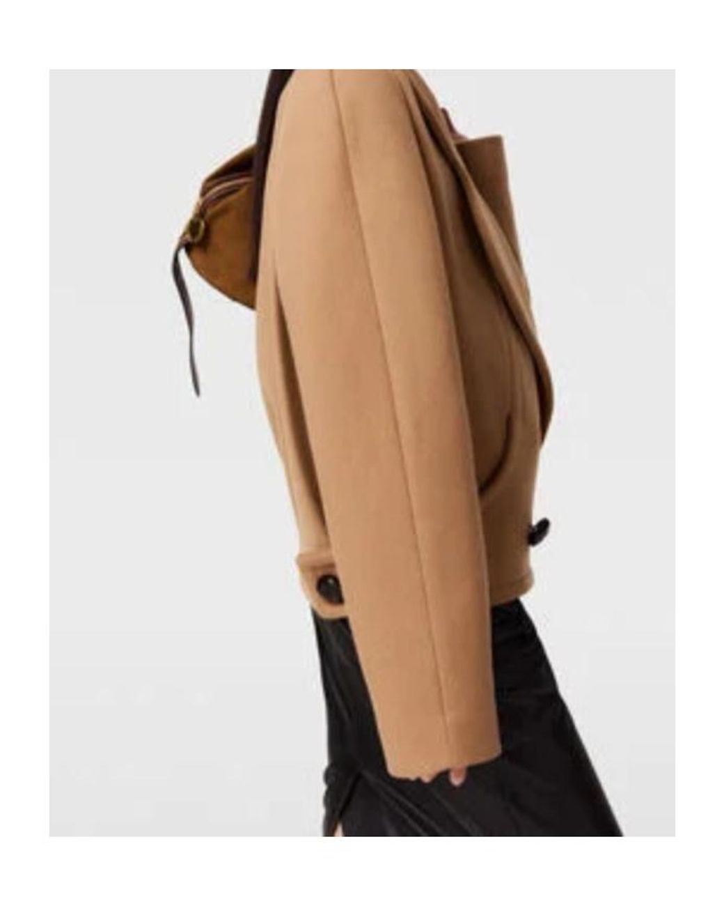 Stella McCartney Brown Boxy Double-Breasted Coat