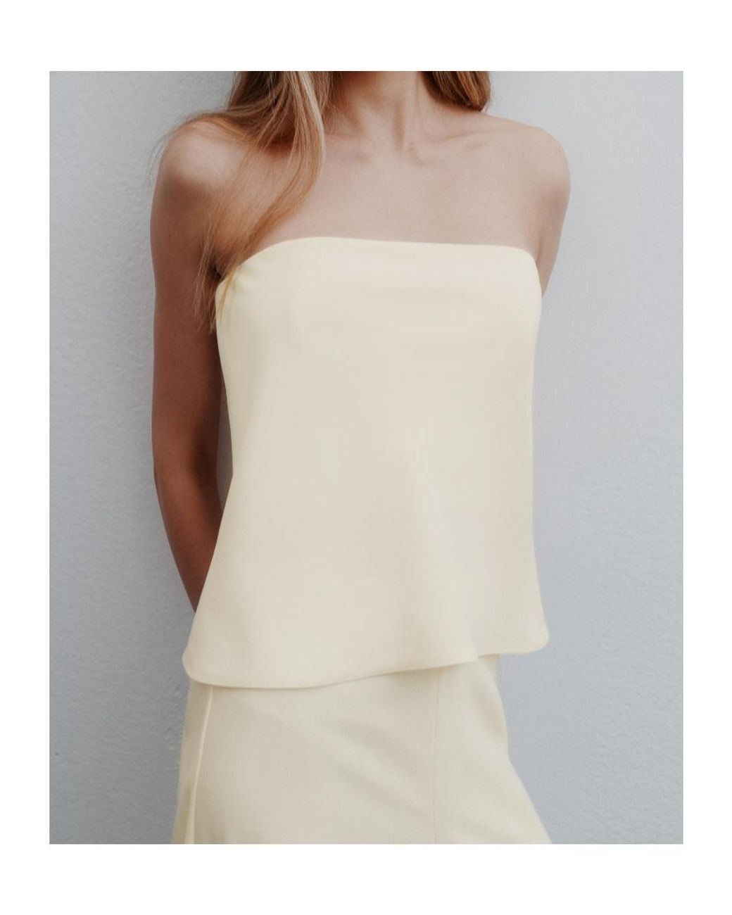 Marella Natural Envers Satin Bustier Top
