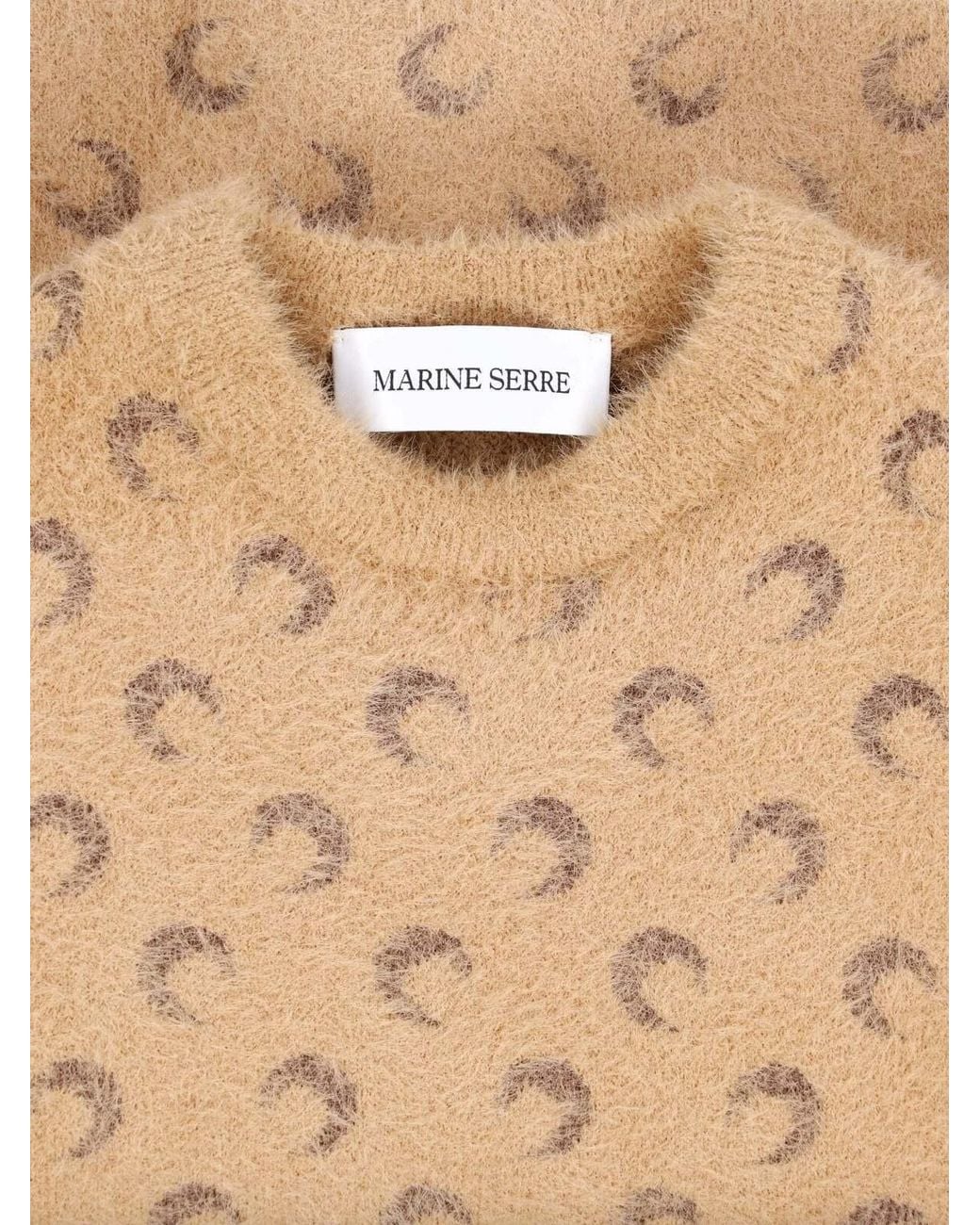 MARINE SERRE Natural All-Over Moon Knitted Sweater