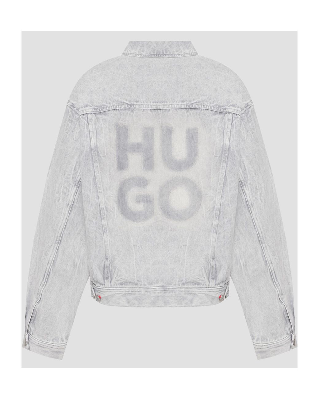 Boss Gray Logo-Embellished Denim Jacket for men