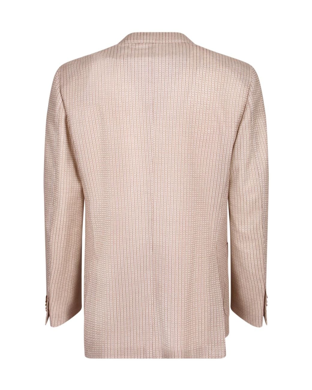 Lardini Pink Textured Stripe Two-Button Blazer for men