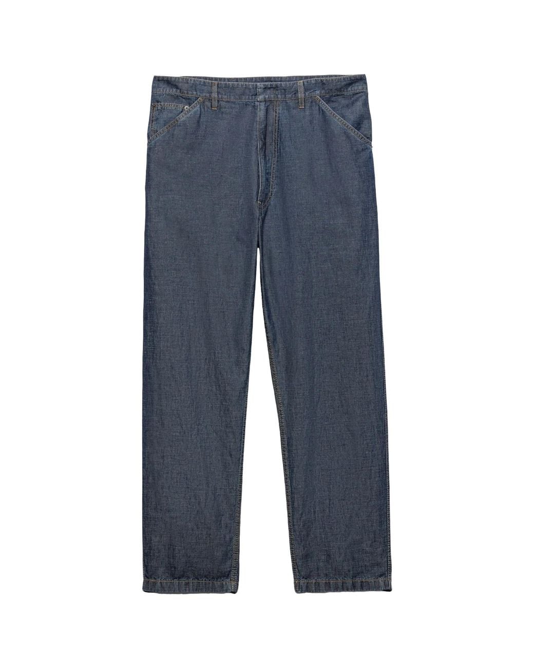 Prada Blue Chambray Triangle-Logo Denim Jeans for men