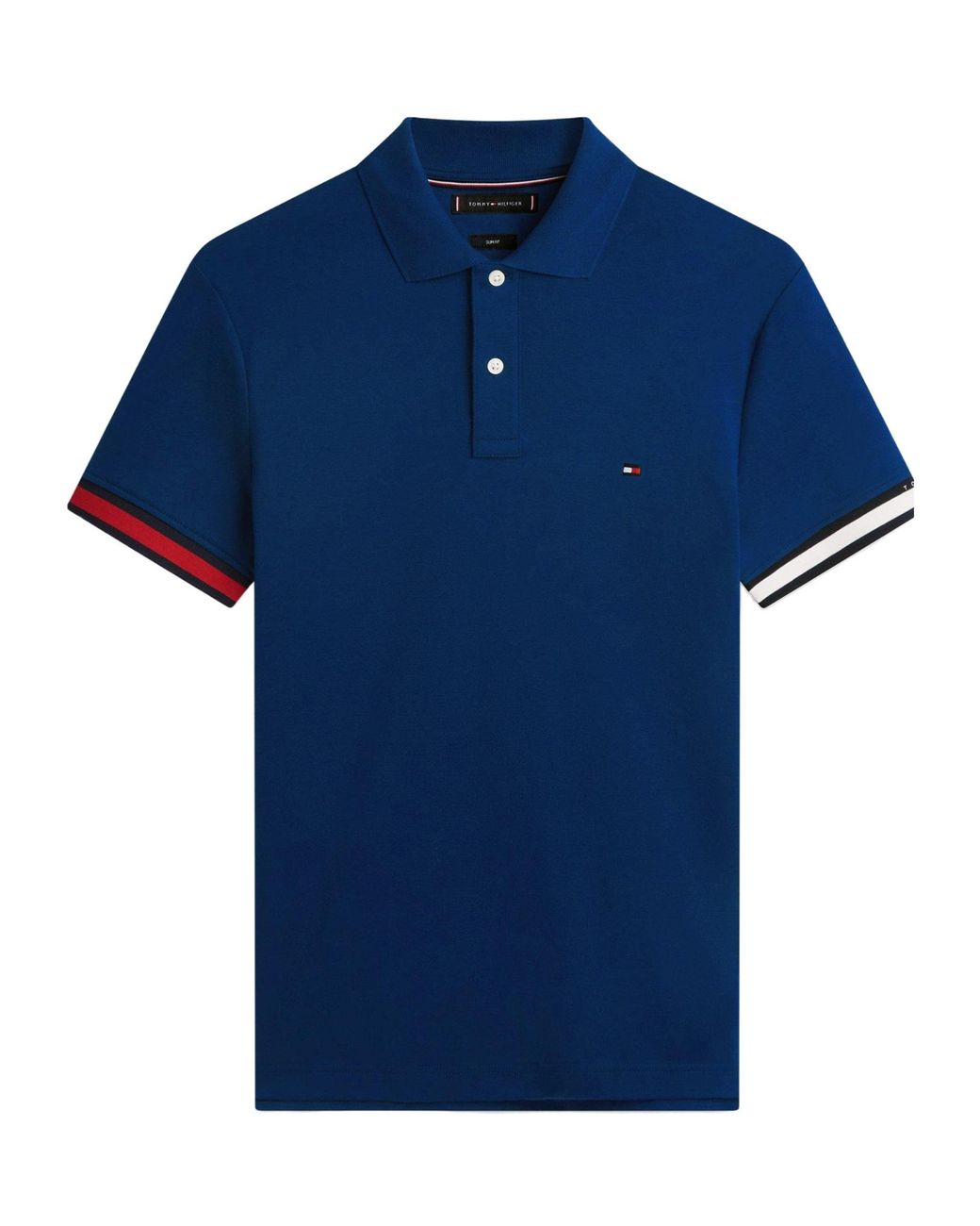 Tommy Hilfiger Blue Logo Short Sleeve Polo Shirt for men