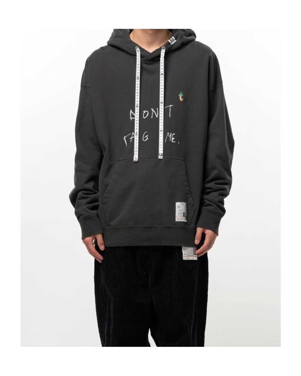 Maison Mihara Yasuhiro Black Don'T Tag Me. Printed Hoodie for men