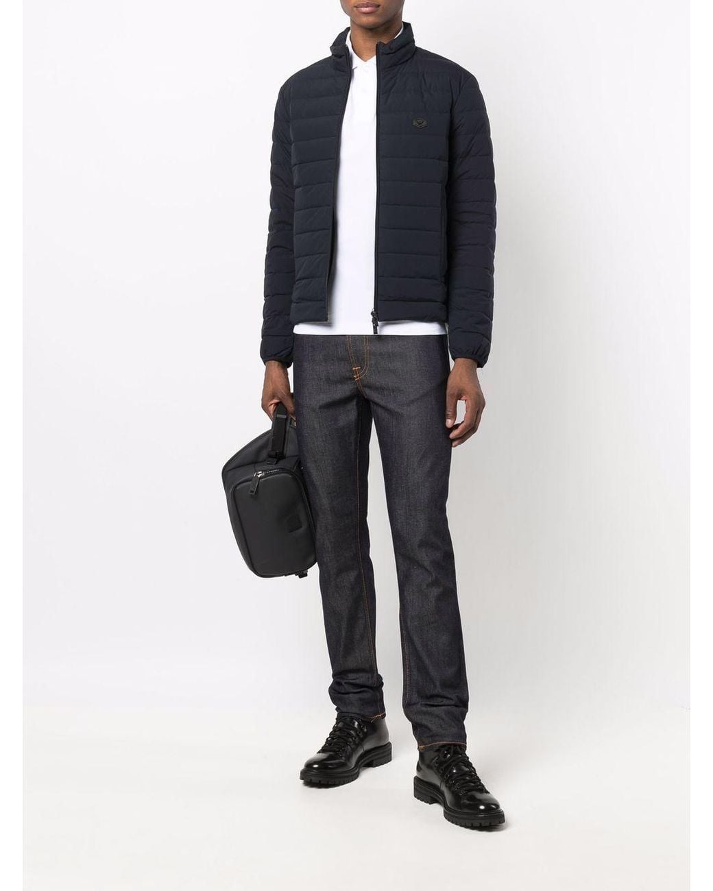Emporio Armani Blue Down Jacket for men