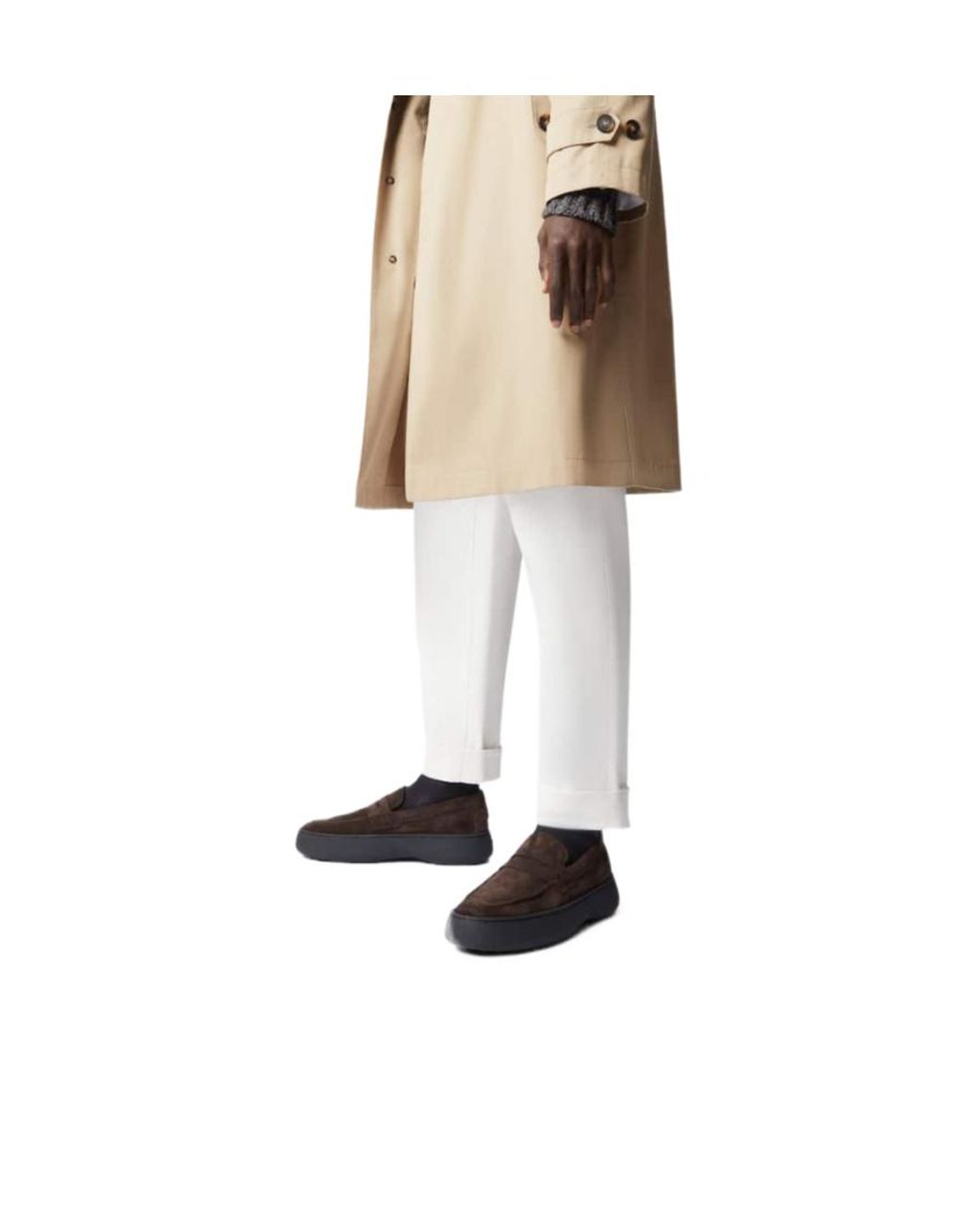 Tod's Brown Logo-Stamped Suede Penny Loafers for men