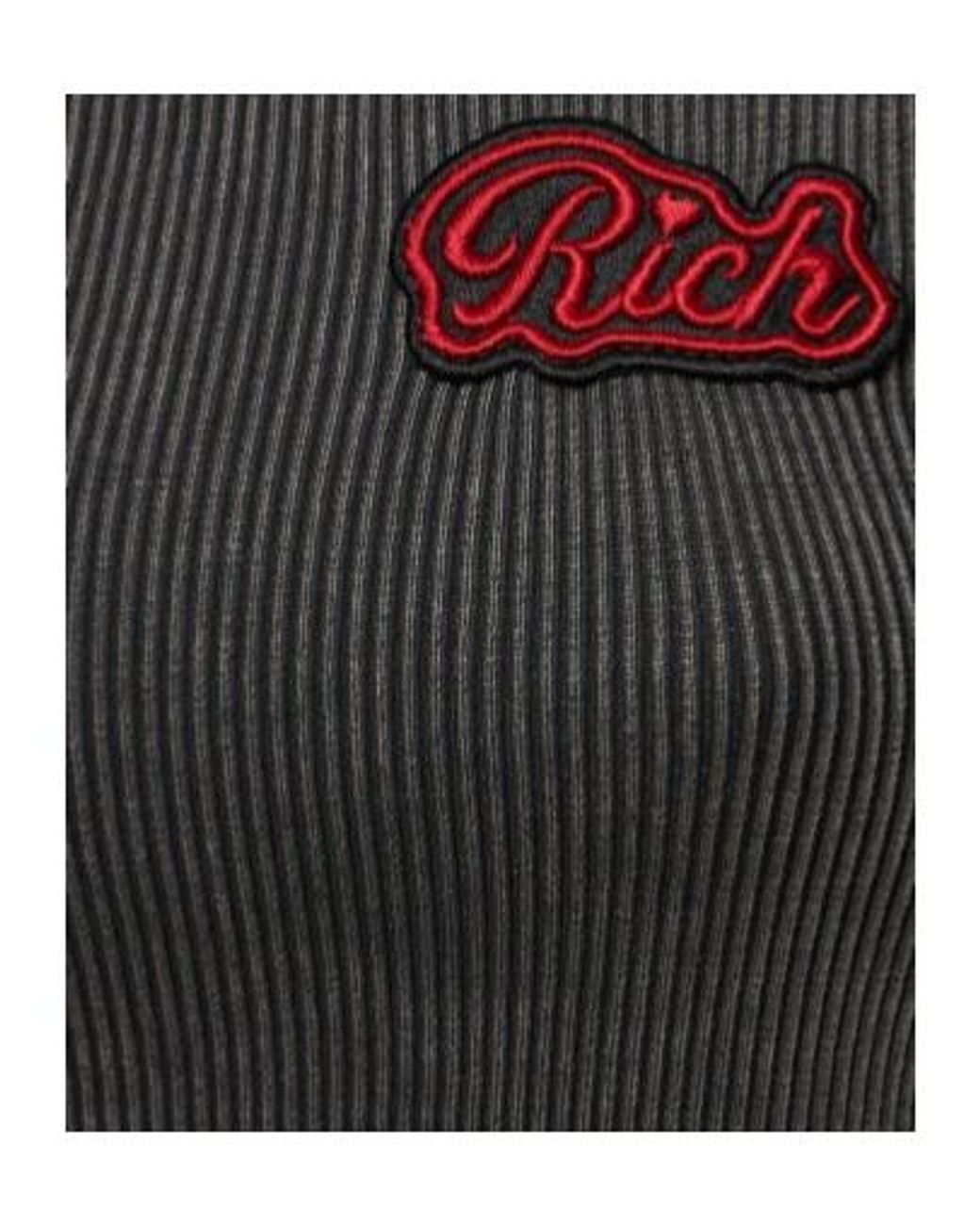 Alessandra Rich Black Patch Ribbed Vest