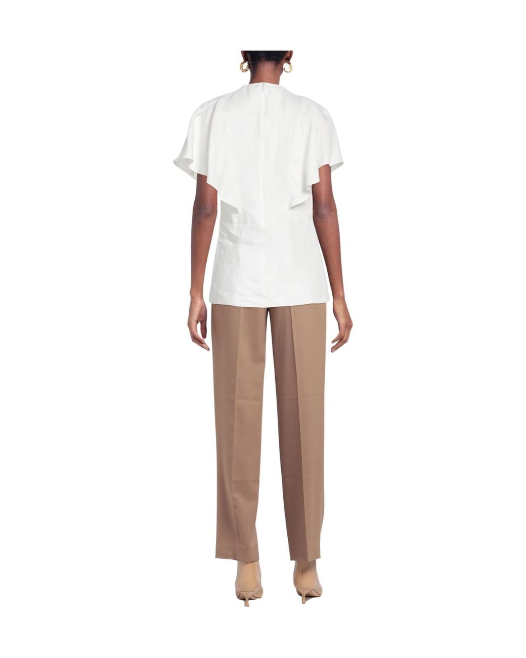 Chloé White Solid Colour Tops