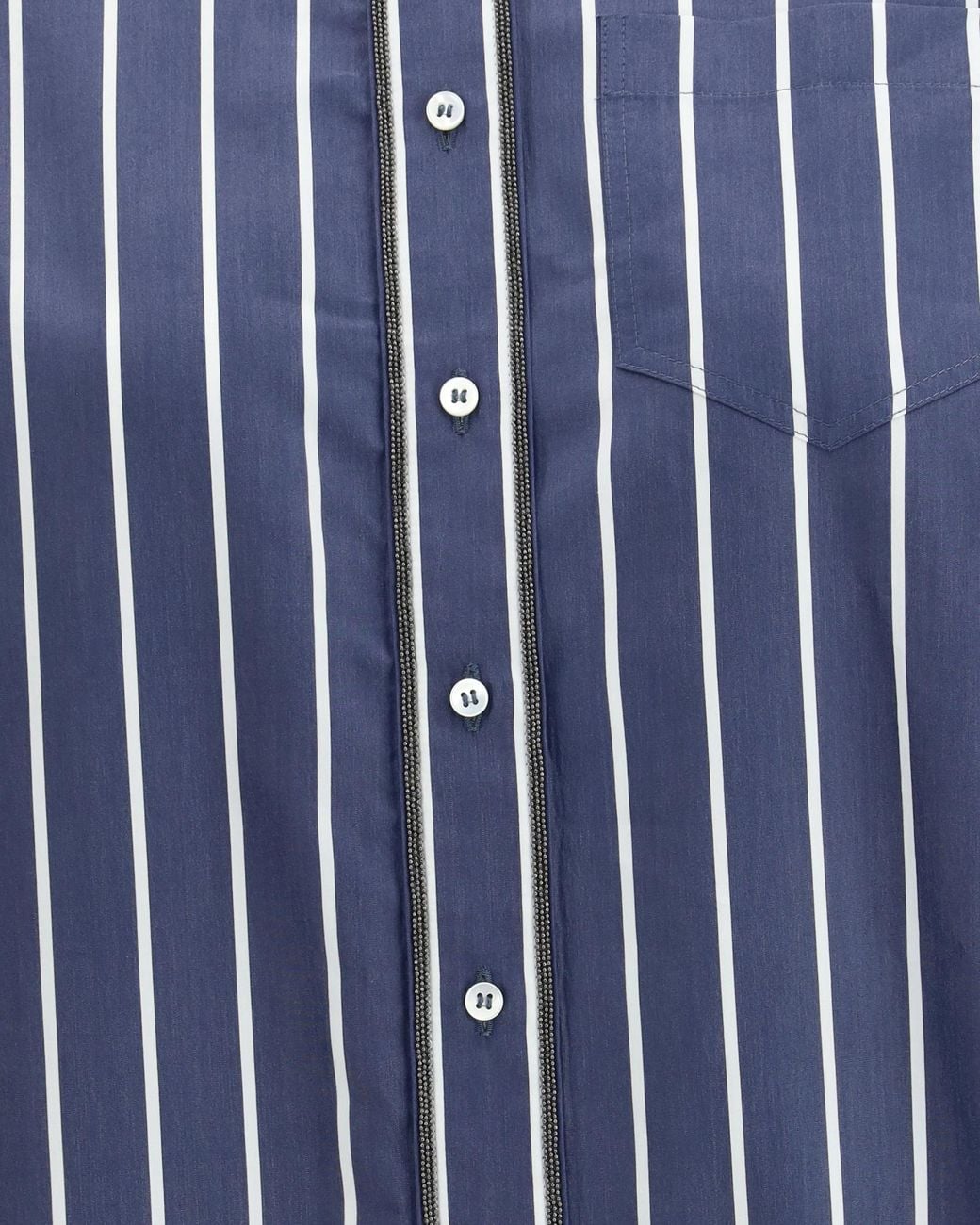 Brunello Cucinelli Blue Striped Button-Up Shirt