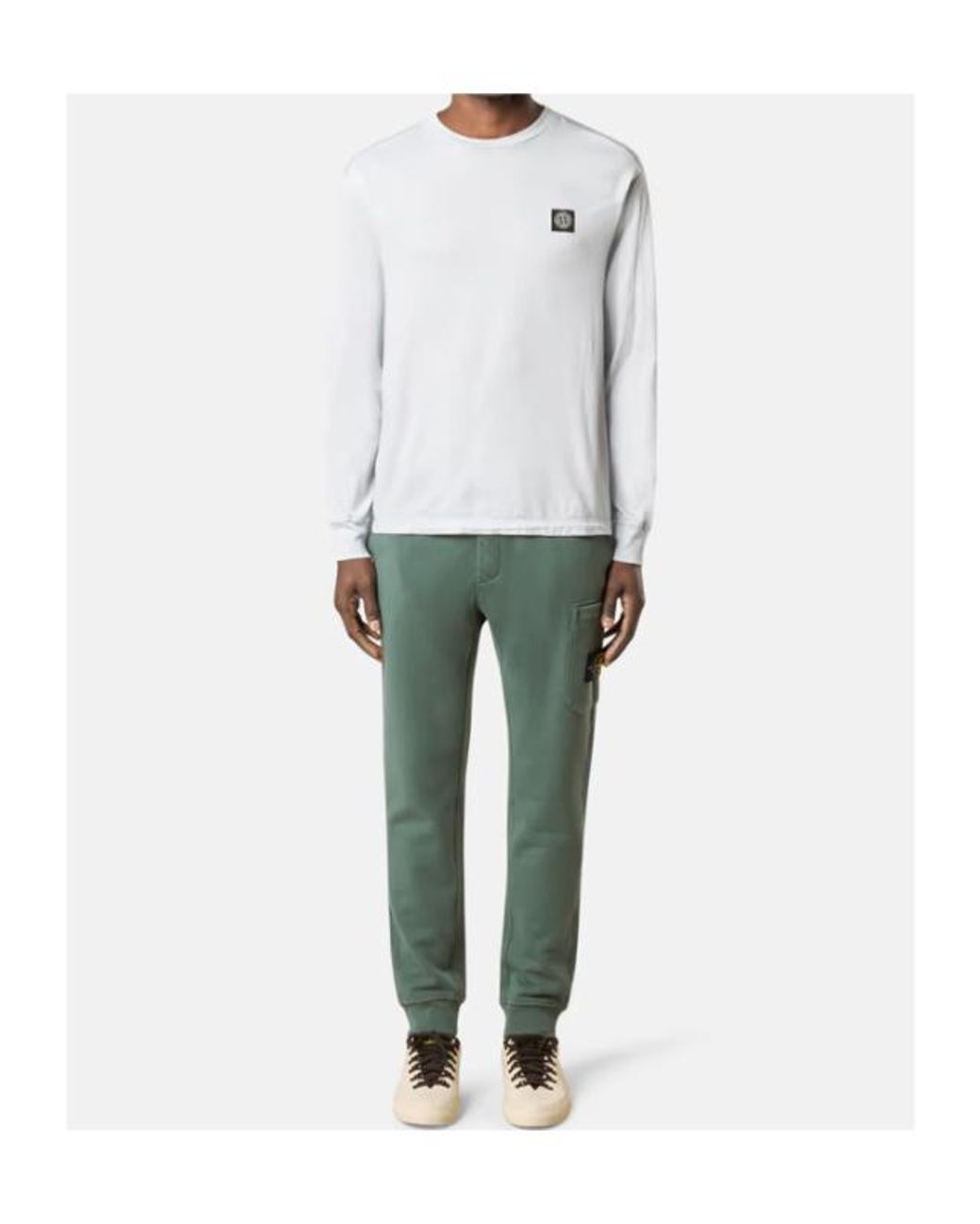 Stone Island Green Slim Fit Sweatpants for men