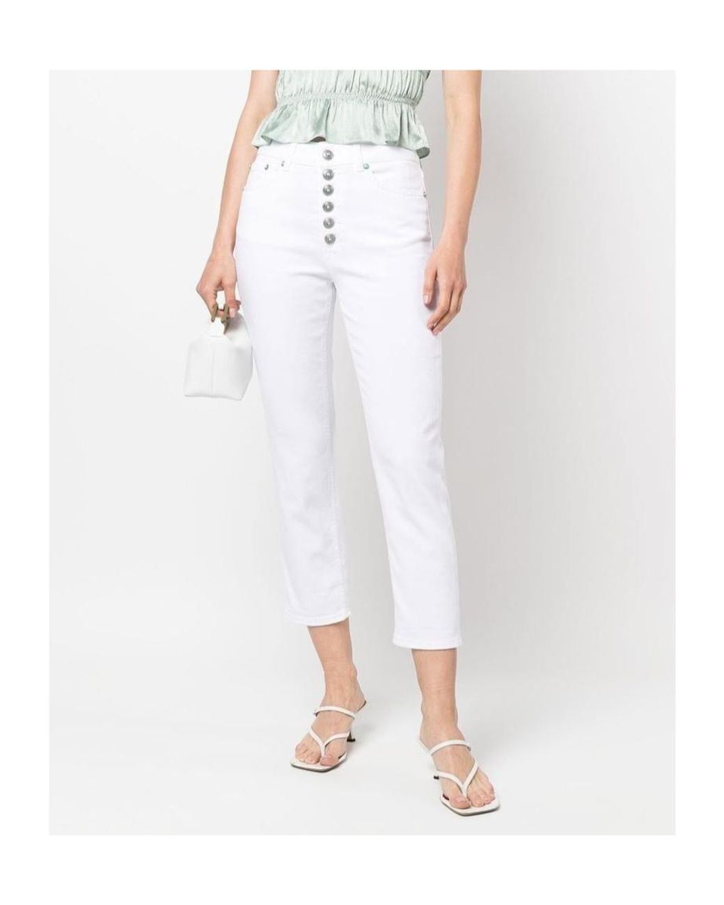 Dondup White Logo Patch Trousers