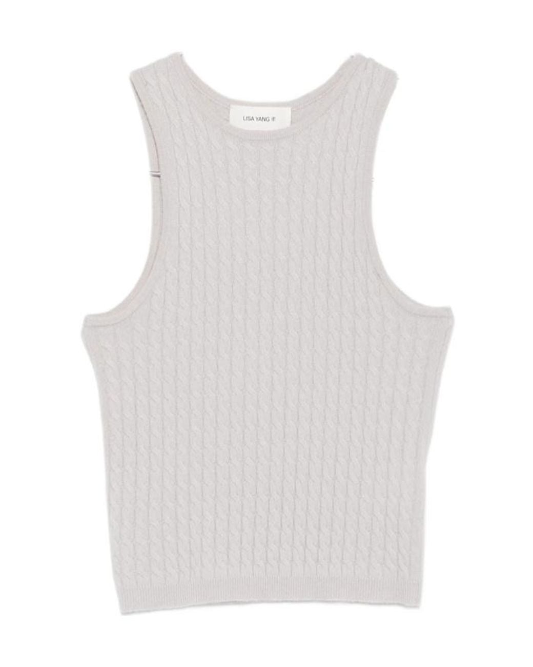 Lisa Yang White Crew-Neck Knit Vest