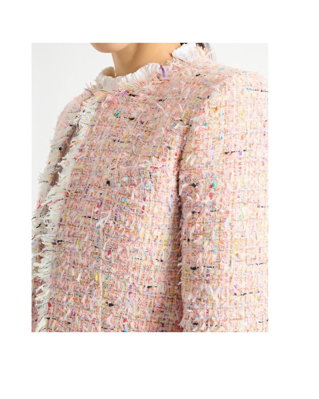 Balmain Pink Tweed Cropped Jacket