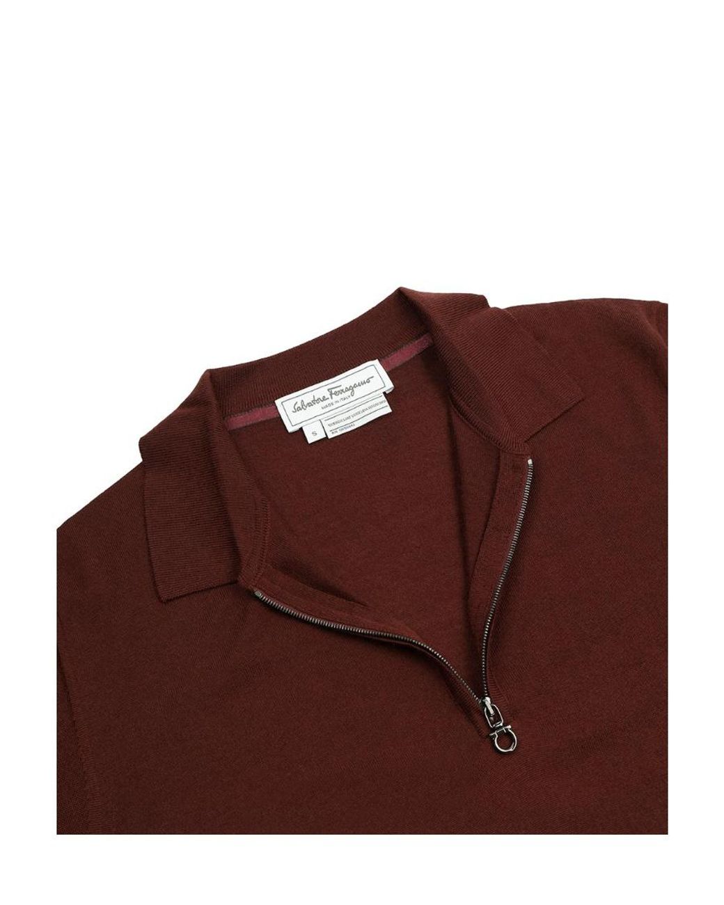 Ferragamo Red Lapel Sweater for men