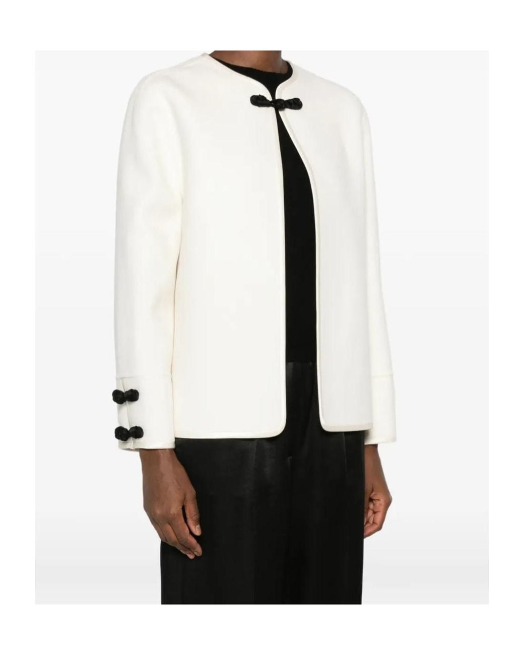 Rohe White Long-Sleeved Crewneck Cardigan